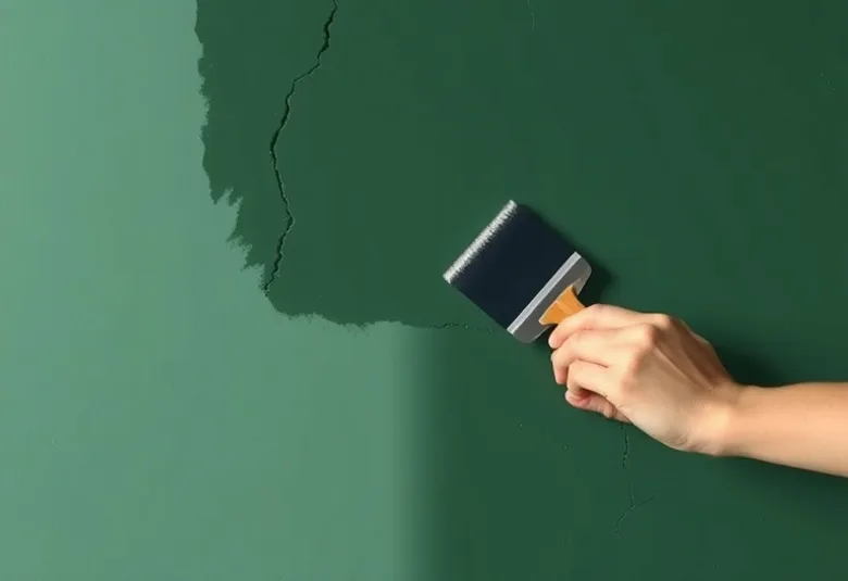 Ponçage et rebouchage des fissures avant mise en peinture
